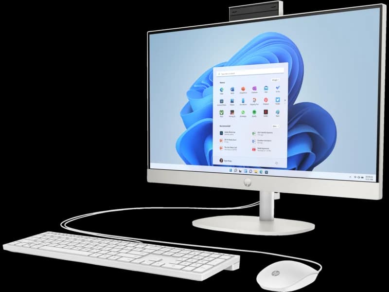 HP all-in-one computer with keyboard and mouse