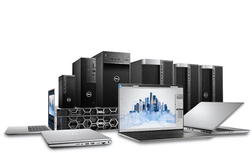Laptops, desktops and servers quoted together for an office deployment